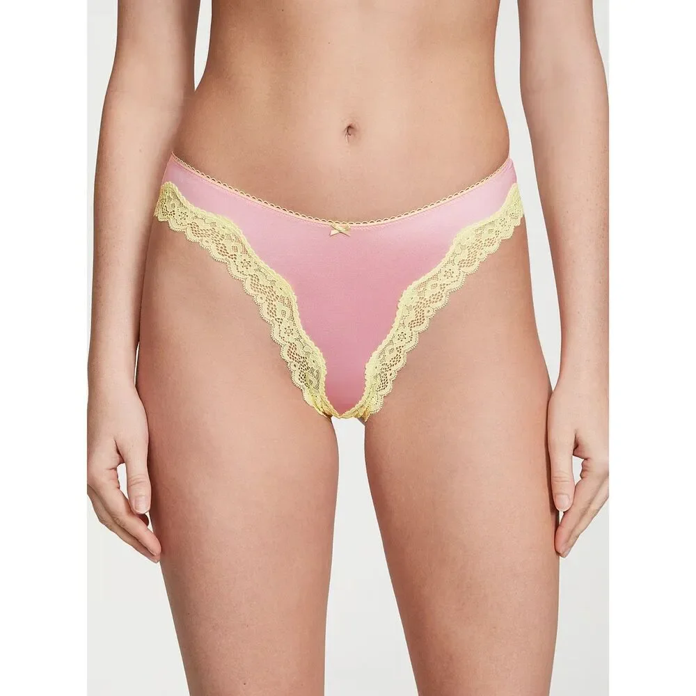 Victoria's Secret Tease High-Leg Scoop Thong Panty S NEW